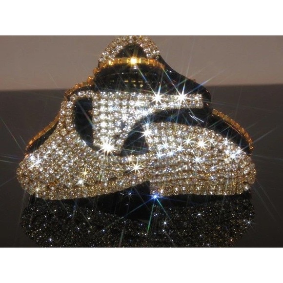 Accessories - Sparkling Rhinestone Hair Claw Clip for Women Black Gold Glamorous Accessories